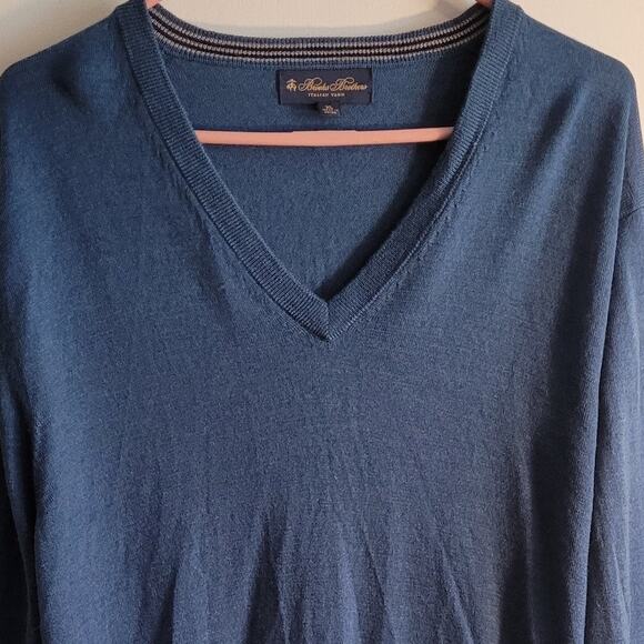 Brooks Brothers XL Italian Merino Wool Sweater VNeck Pullover Old Money Quietlux - Picture 3 of 7
